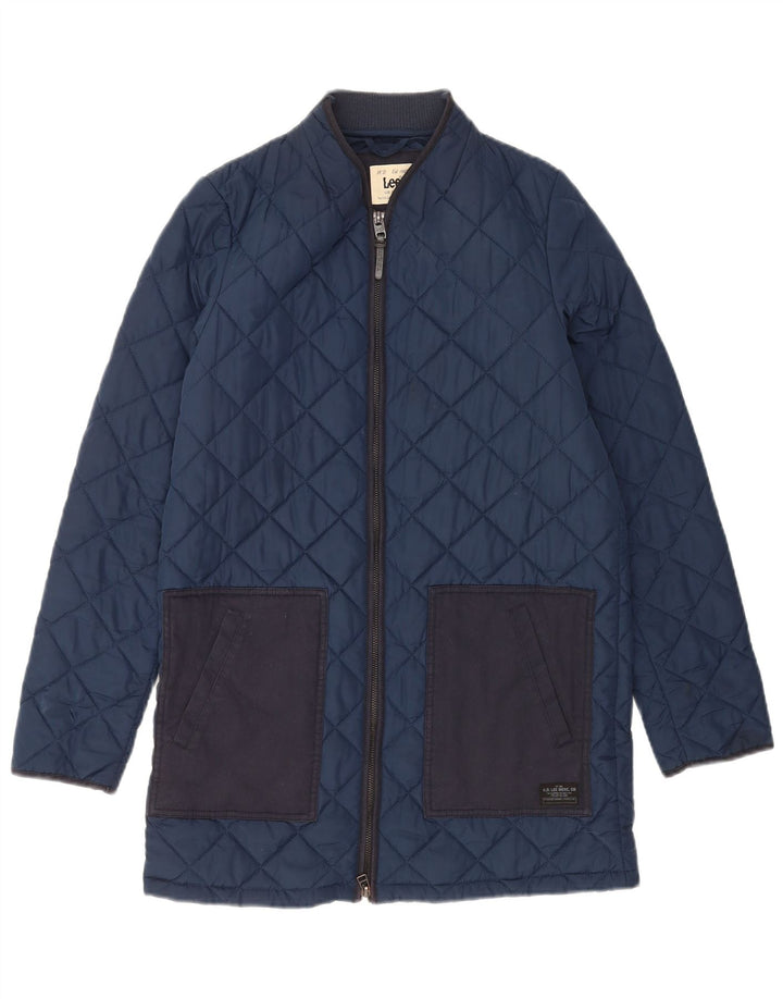 Lee Damen Steppjacke UK 10 Small Marineblaues Colourblock-Polyester