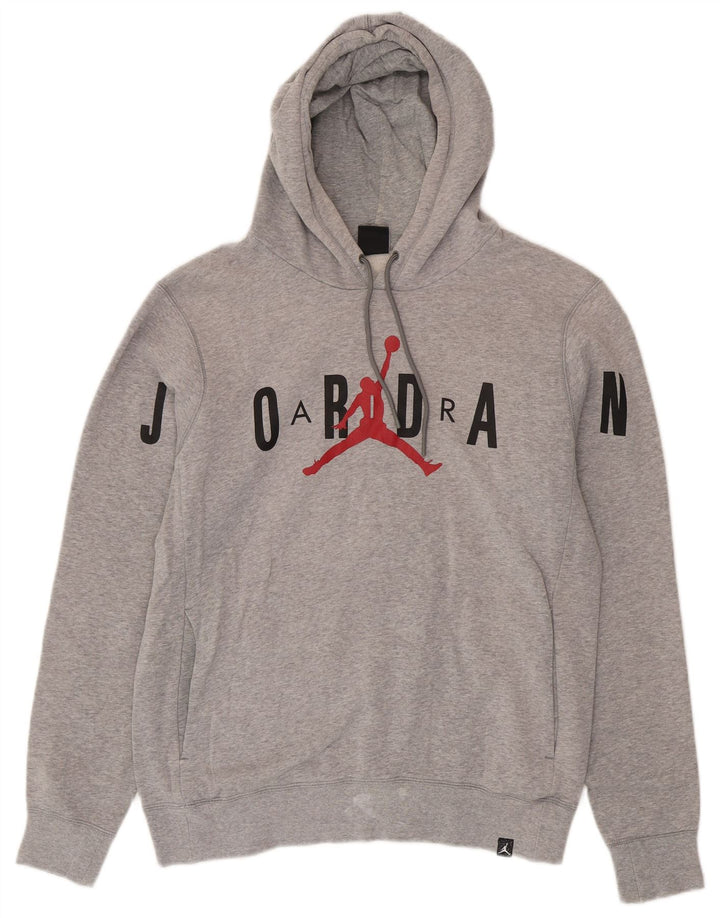 Jordan Herren-Kapuzenpullover mit Grafik, mittelgrau gefleckte Baumwolle