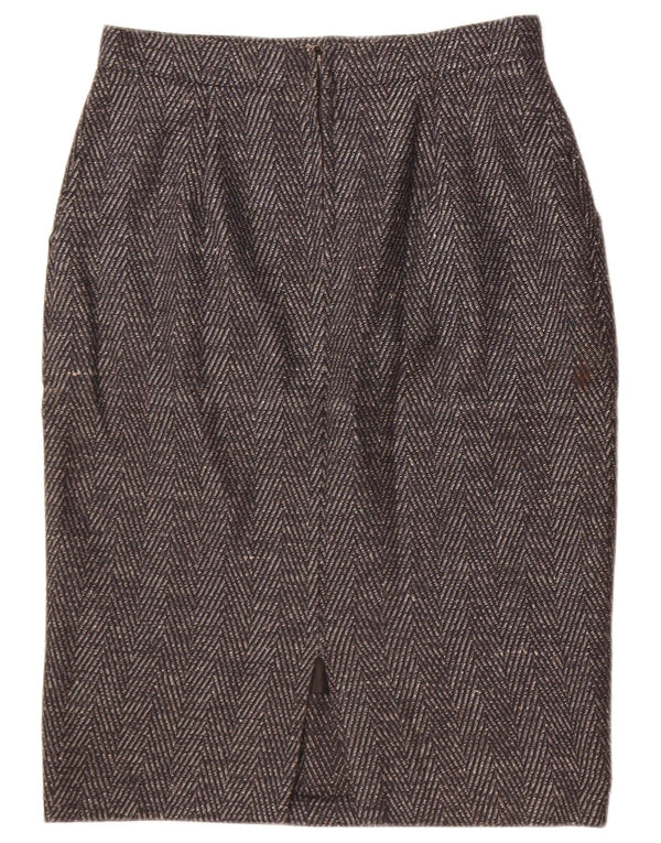 Vintage Damen Bleistiftrock W30 Mittelgrauer Chevron