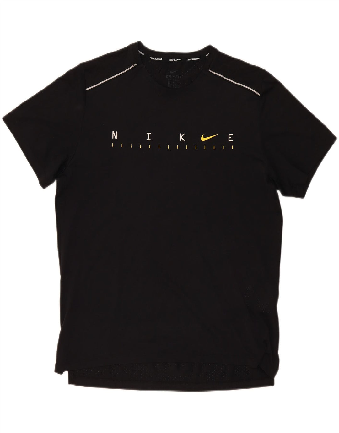 NIKE Herren Dri Fit Graphic T-Shirt Top Large Schwarz Polyester
