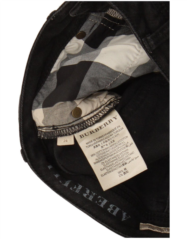 Burberry Damen Straight Jeans W26 L25 Schwarze Baumwolle