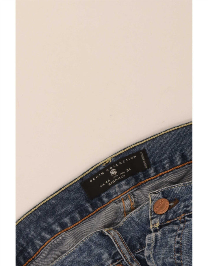 Zara Herren Straight Jeans EU 44 Large W34 L29 Blau
