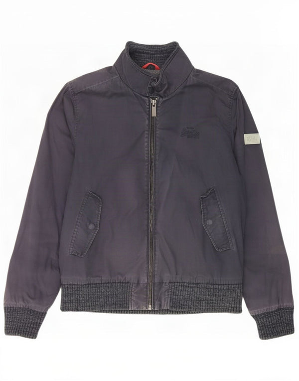 Superdry Damen Sherpa Bomberjacke UK 18 XL Marineblau Baumwolle
