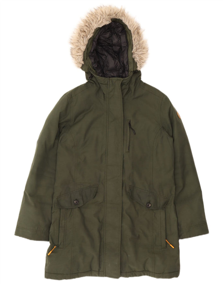 Timberland Damen Parka mit Kapuze, UK 14, Mittelgrün, Polyester