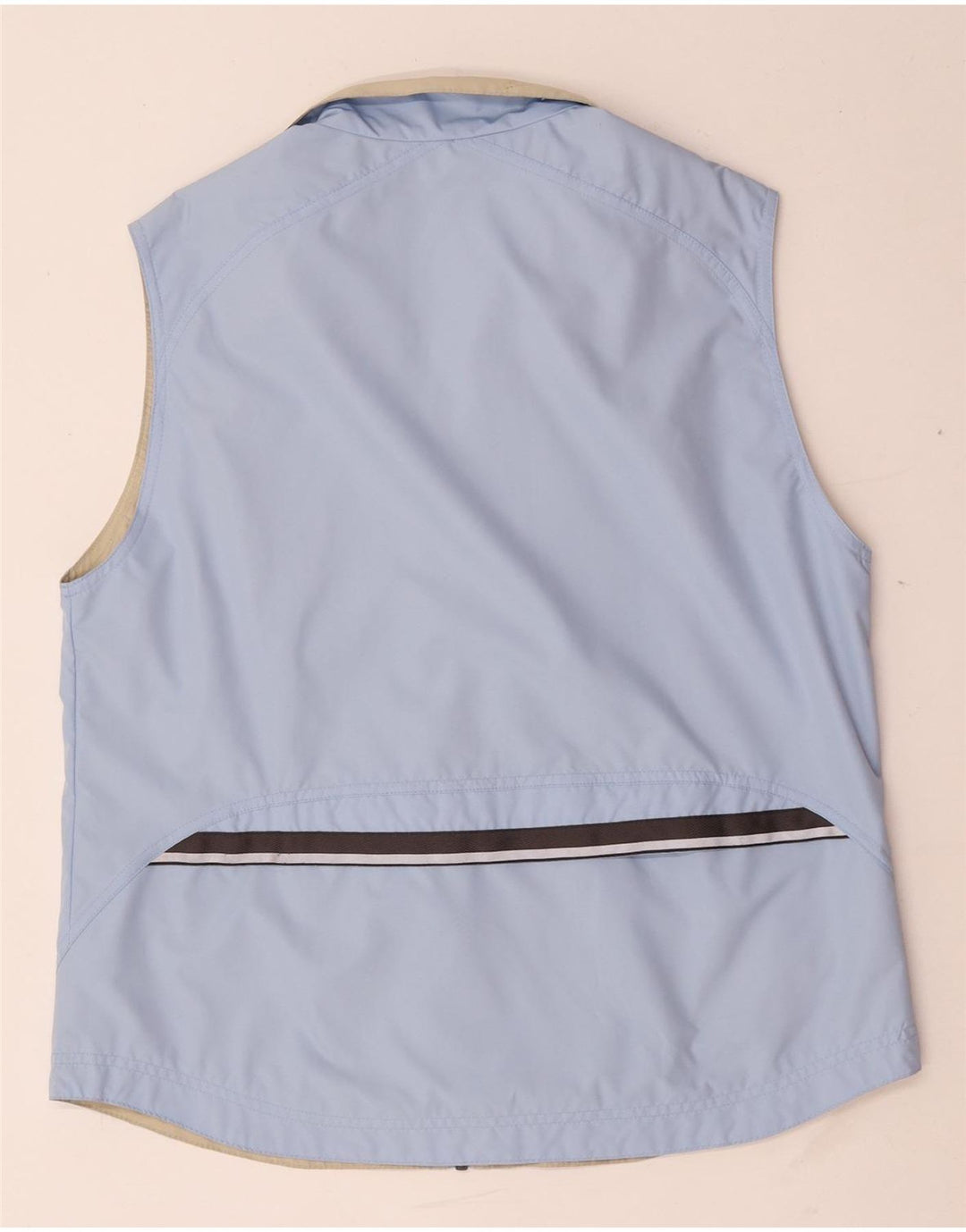 Vintage Damen Ärmellose Trainingsjacke, IT 42, mittelblaues Polyester