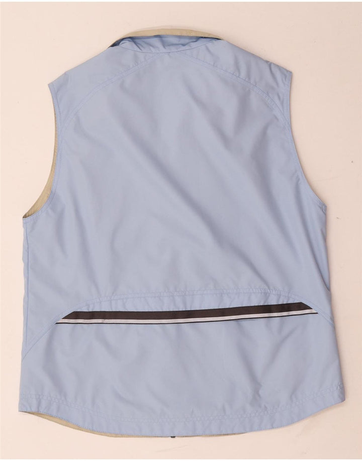 Vintage Damen Ärmellose Trainingsjacke, IT 42, mittelblaues Polyester