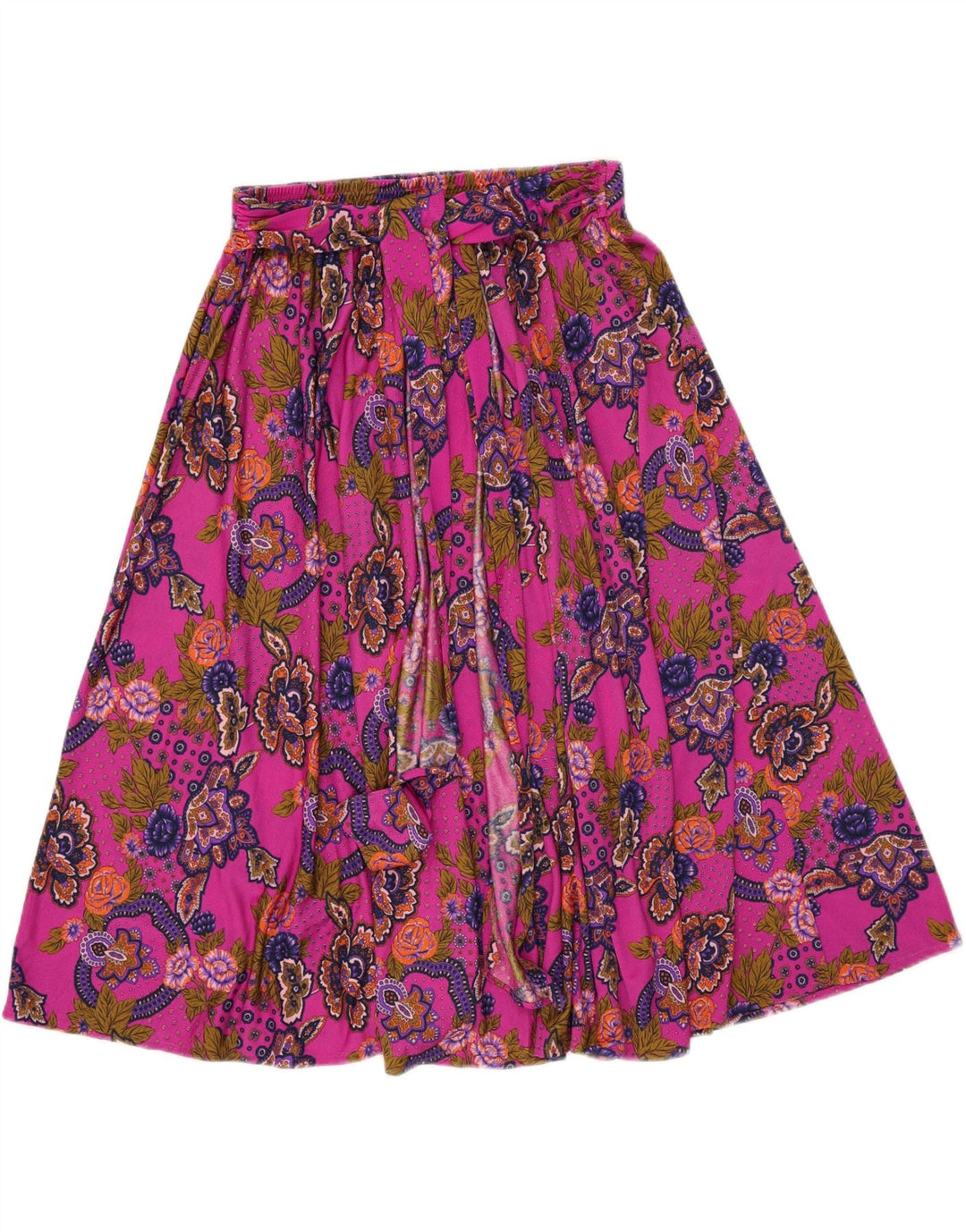 Vintage Damen ausgestellter Rock W34 Großes Rosa Paisley
