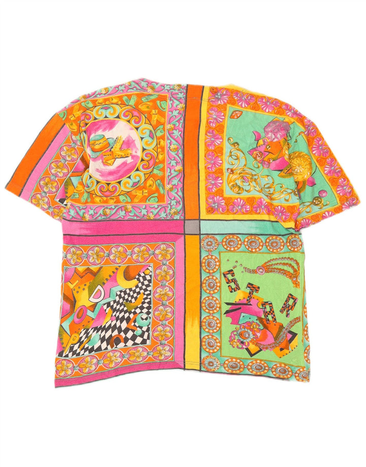 Silhouette Damen Grafik-T-Shirt-Oberteil UK 16 Großes mehrfarbiges Patchwork