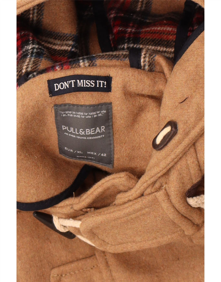 Pull & Bear Herren-Dufflecoat mit Kapuze, UK 42, XL, Beige, Polyester