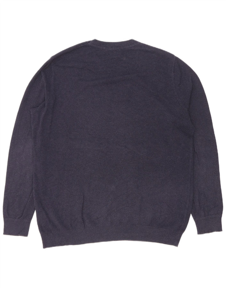John Lewis Herren-Pullover mit Rundhalsausschnitt, mittlere marineblaue Baumwolle