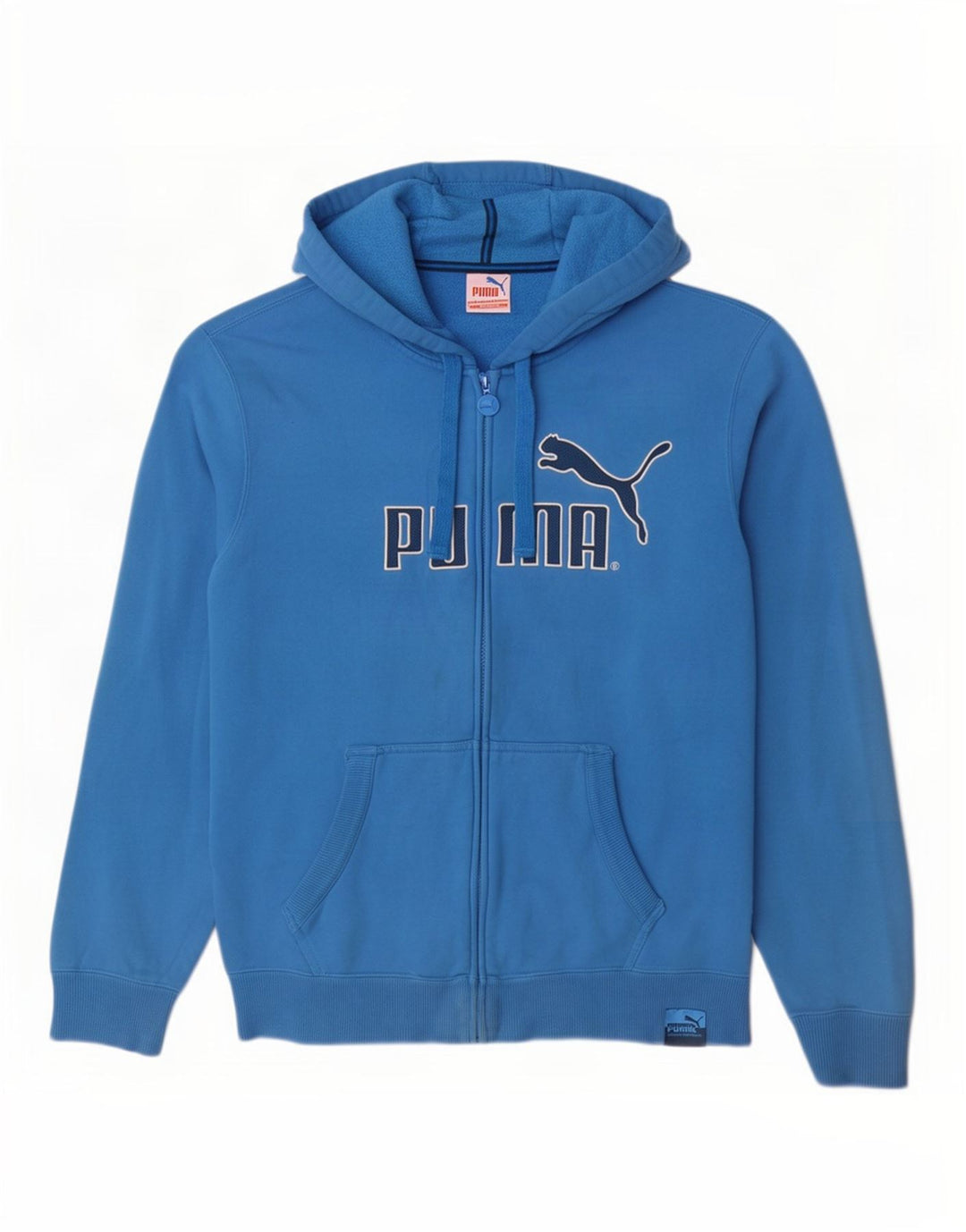 Puma Herren Kapuzenpullover mit grafischem Reißverschluss, Größe L, Blau