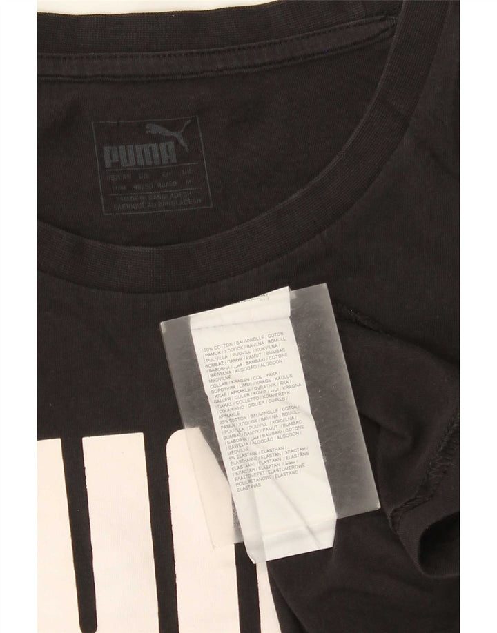 Puma Herren Grafik T-Shirt Top Mittelschwarz Baumwolle