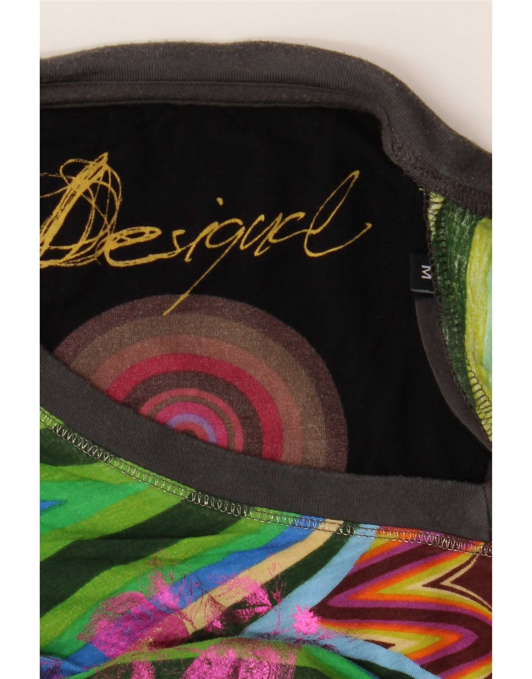 Desigual Womens Graphic T-Shirt Top UK 12 Medium Mehrfarbiger Schmetterling