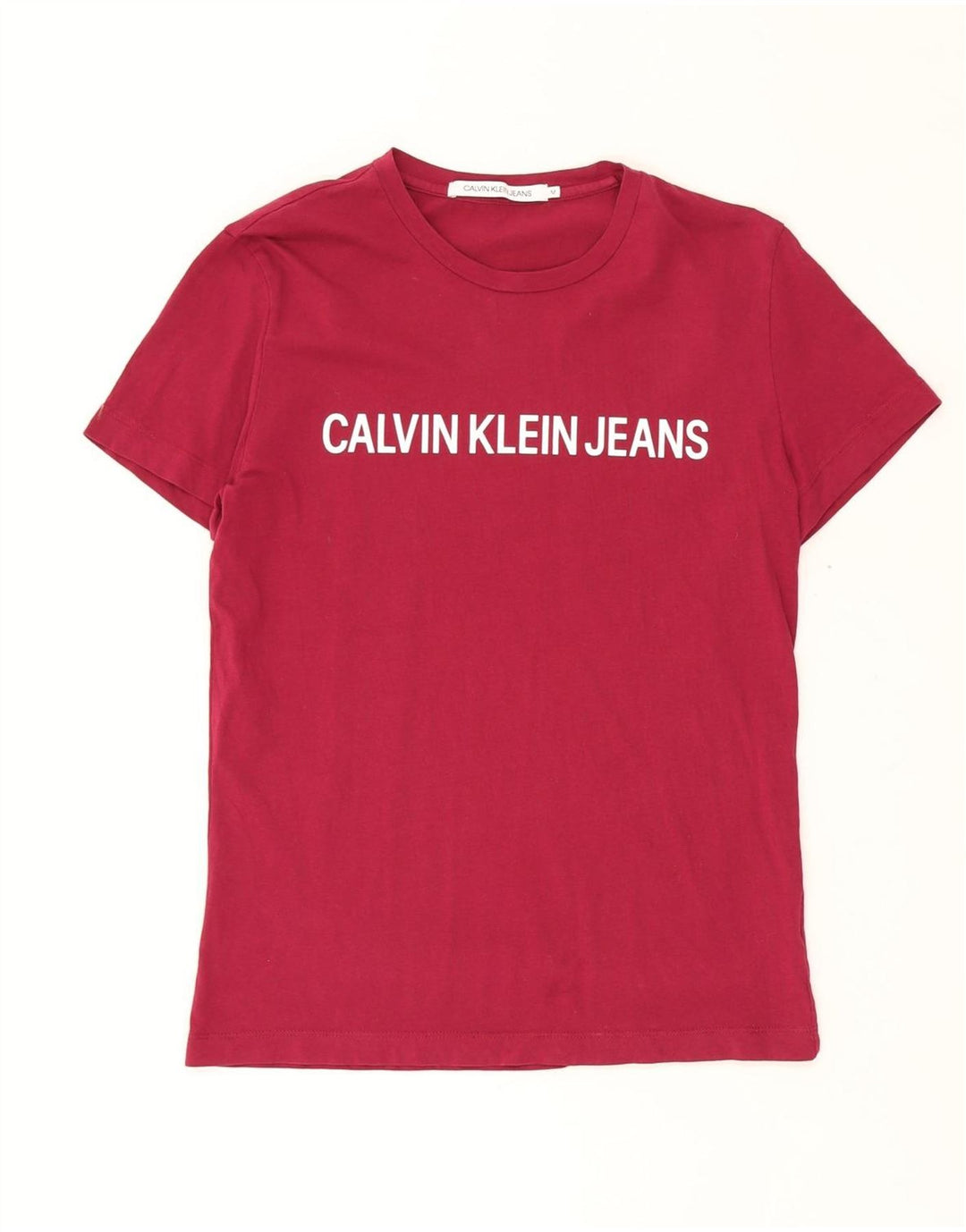 CALVIN KLEIN JEANS Grafisches T-Shirt-Oberteil für Herren aus mittlerer burgunderroter Baumwolle