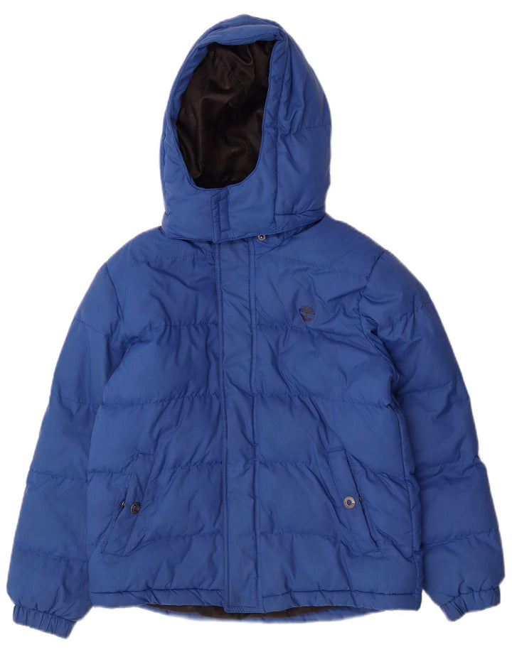 Timberland Jungen wattierte Jacke mit Kapuze, 9–10 Jahre, blaues Polyester