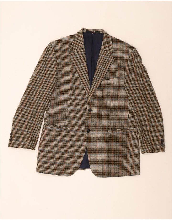 DAKS Herren-Blazer mit 2 Knöpfen, Gr. 40, Braun, Hahnentrittmuster, Schurwolle
