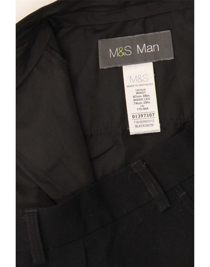 Gerade Herren-Chinohose von Marks & Spencer, W38, L29, Schwarz, Polyester