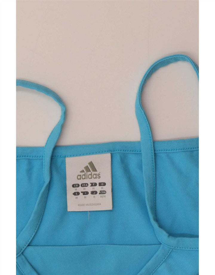 Adidas Damen Crop Cami Top UK 12 Mittelblau