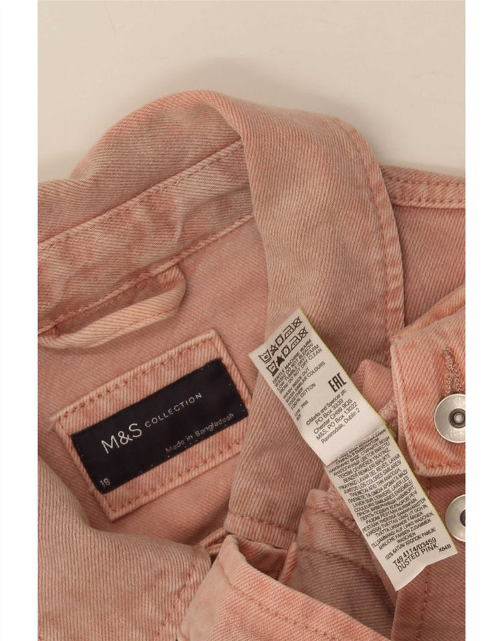Marks & Spencer Damen Jeansjacke UK 18 XL Rosa Baumwolle