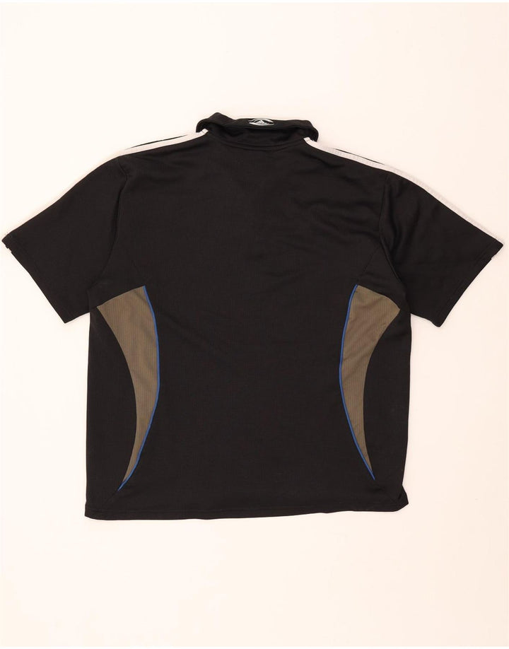 ADIDAS Herren Neuseeland Poloshirt UK 44/46 Large Schwarz Colourblock