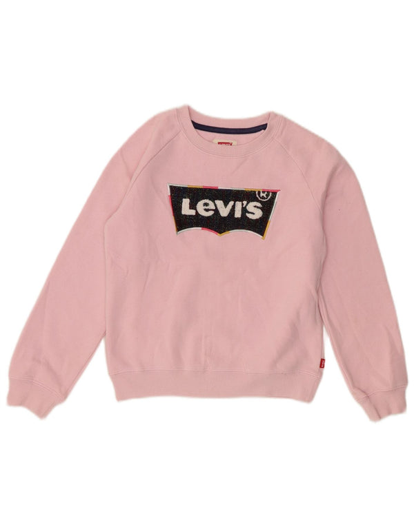 Levi's Mädchen-Sweatshirt mit Grafik, 7–8 Jahre, rosa, Baumwolle