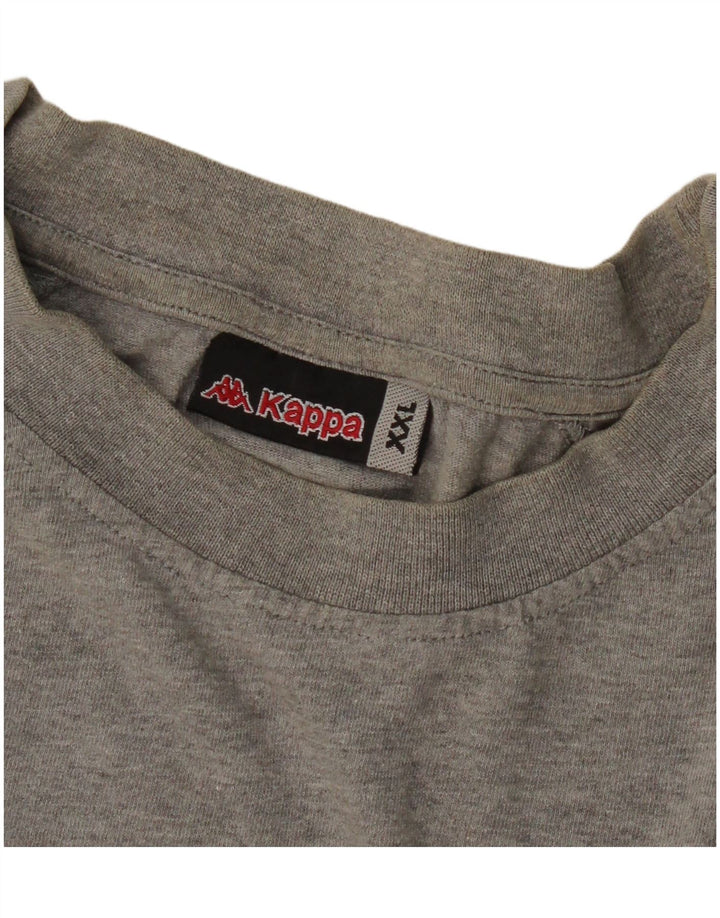 KAPPA Mens Graphic T-Shirt Top 2XL Grey Colourblock