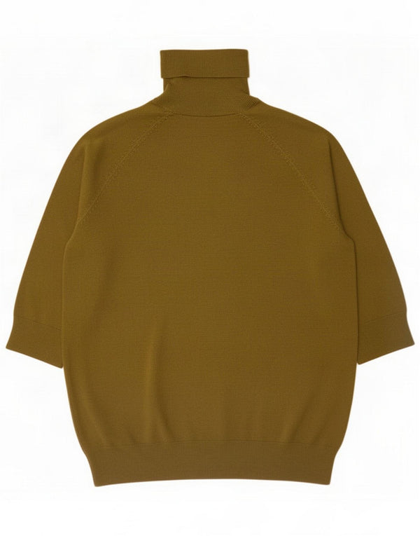 Zara Damen Rollkragenpullover mit 3/4-Ärmeln, UK 18, XL, Khaki, Viskose