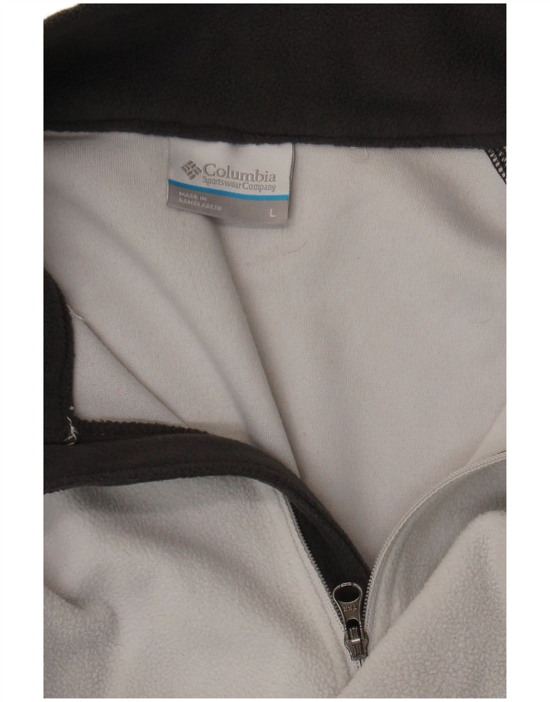 Columbia Herren-Fleecepullover mit Reißverschluss am Hals, groß, Grau, Farbblock