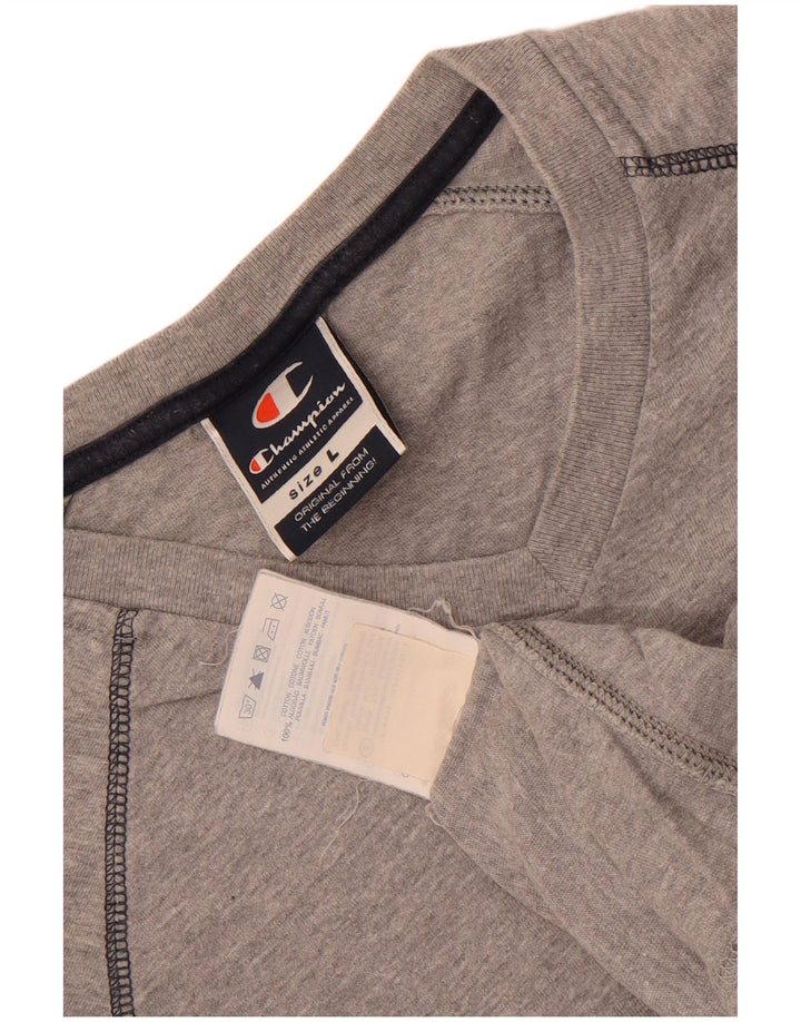 Champion Herren-T-Shirt-Oberteil, groß, grau gefleckte Baumwolle