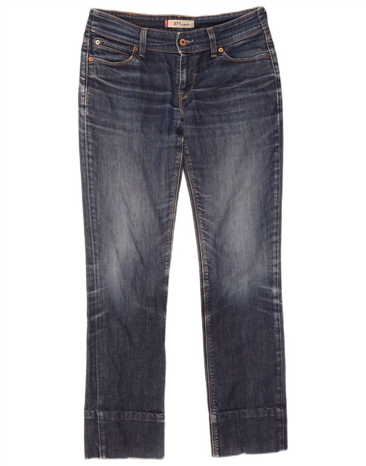 Levi's Damen 571 Slim Jeans W31 L29 Blaue Baumwolle