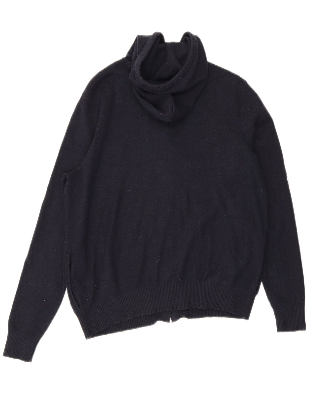 Marks & Spencer Damen-Strick-Kapuzenpullover mit Reißverschluss, Gr. 12, mittleres Marineblau