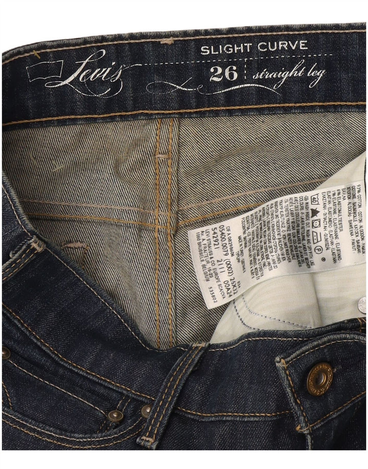 Levi's Damen Slight Curve Straight Jeans W26 L32 Marineblaue Baumwolle