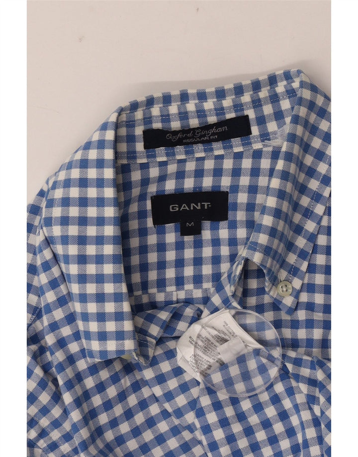 Gant Herren-Hemd mit normaler Passform, mittelblaue Gingham-Baumwolle