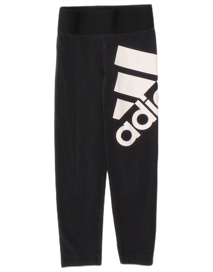 Adidas Mädchen Grafik-Leggings, 4–5 Jahre, Schwarz, Sport