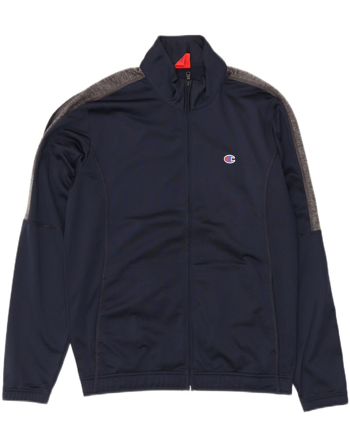 Champion Herren-Trainingsanzug-Oberteil, Mittelgroßes marineblaues Farbblock-Polyester