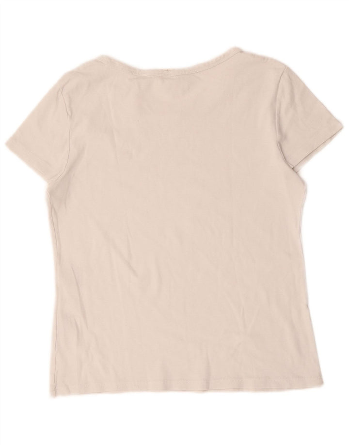 Levi's Damen T-Shirt Top UK 14 Large Weiße Baumwolle