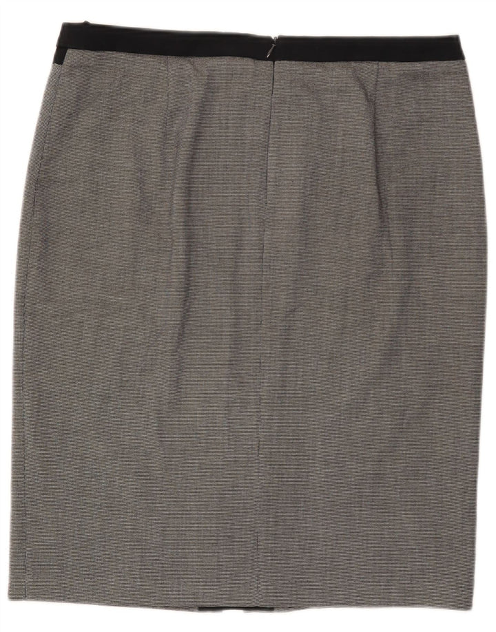Marks & Spencer Damen Bleistiftrock UK 14 Large W34 Schwarz kariertes Polyester