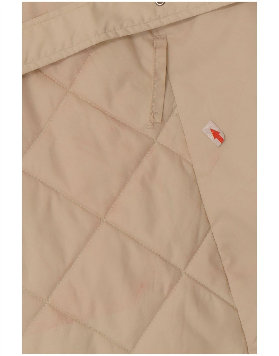 Slam Womens Quilted Overcoat UK 16 Large Off White Colourblock