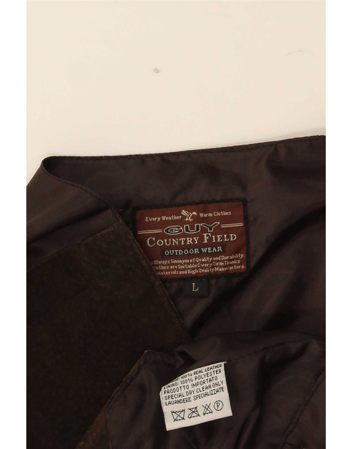 Vintage Herren Wildlederweste großes braunes Leder