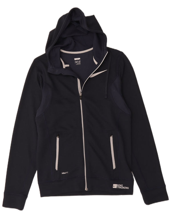 Nike Herren Zip Hoodie Pullover UK 34/36 Small Marineblau Polyester