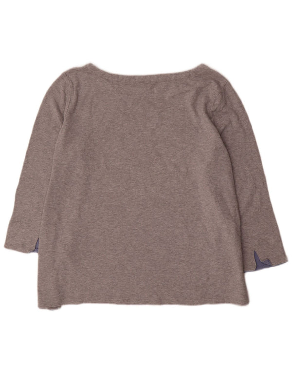 Nautica Damen-Top, 3/4-Ärmel, UK 18, XL, graue Baumwolle