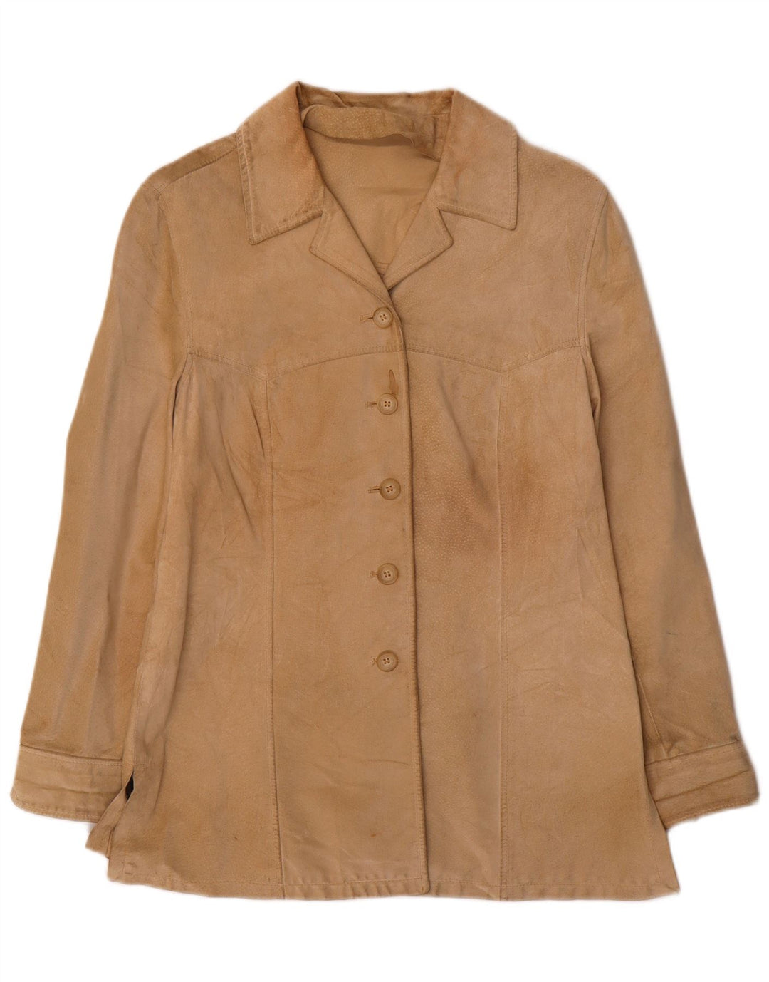 i Blues Damen Wildlederjacke UK 16 Large Beige Leder