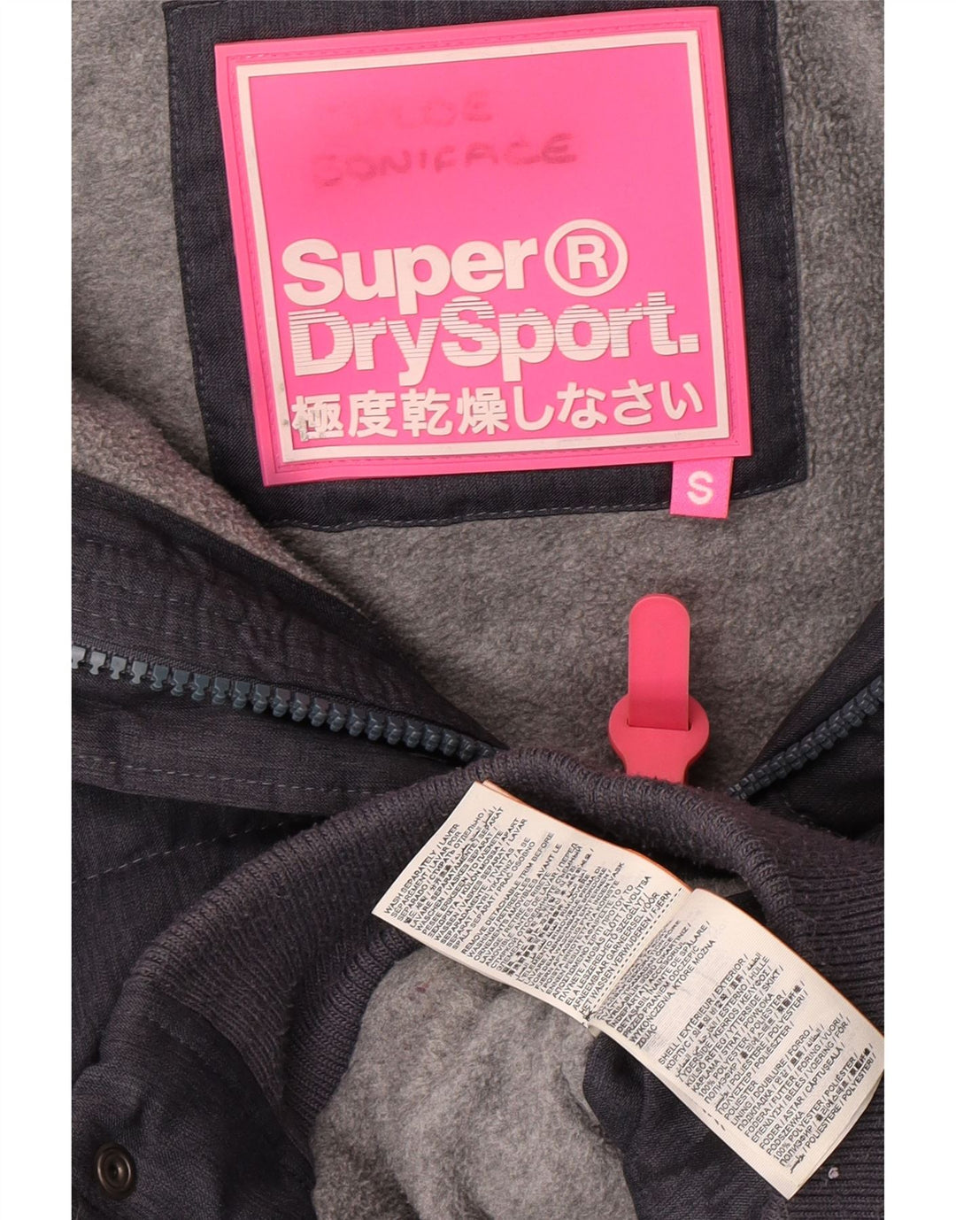Superdry Damen Bomberjacke mit Kapuze, wattiert, Gr. 8, Größe S, Grau, Polyester