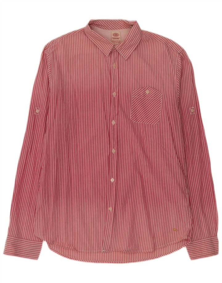 Scotch & Soda Herren-Hemd, groß, rosa Nadelstreifen-Baumwolle