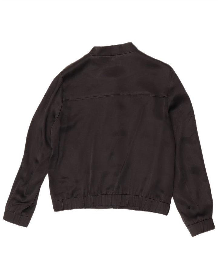 Massimo Dutti Damen Bomberjacke UK 38 Mittelschwarzes Acetat