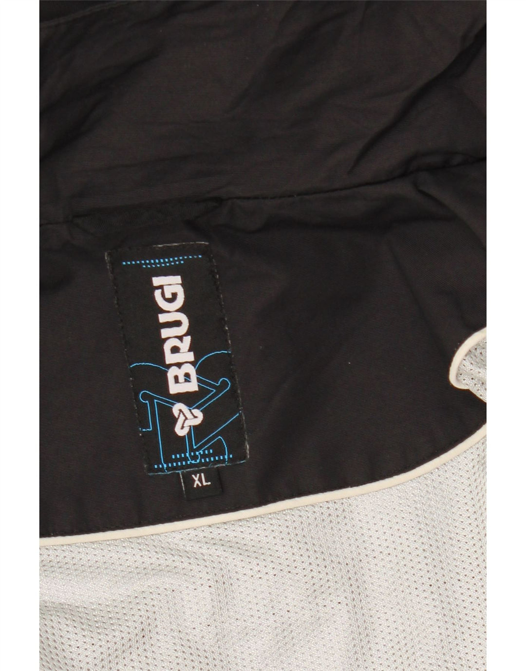 BRUGI Herren Regenjacke mit Kapuze UK 42 XL Schwarz gestreift