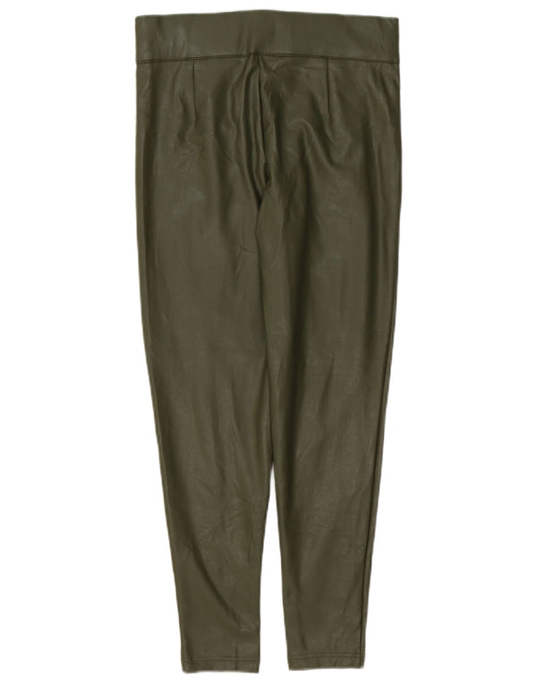 Marks & Spencer Damen-Leggings aus Kunstleder, UK 10, Größe S, Grün, Polyester