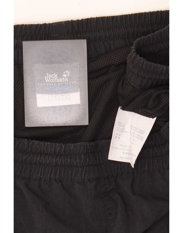 Jack Wolfskin Herren Cargo-Badeshorts, groß, schwarzes Colourblock-Polyamid