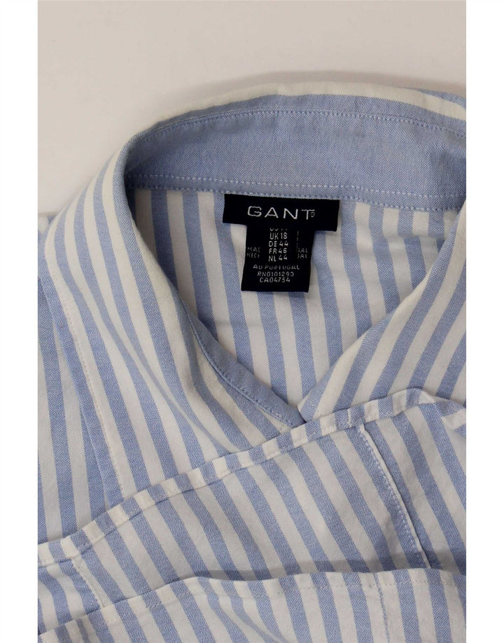 Gant Damenhemd UK 18 XL blau gestreift aus Baumwolle