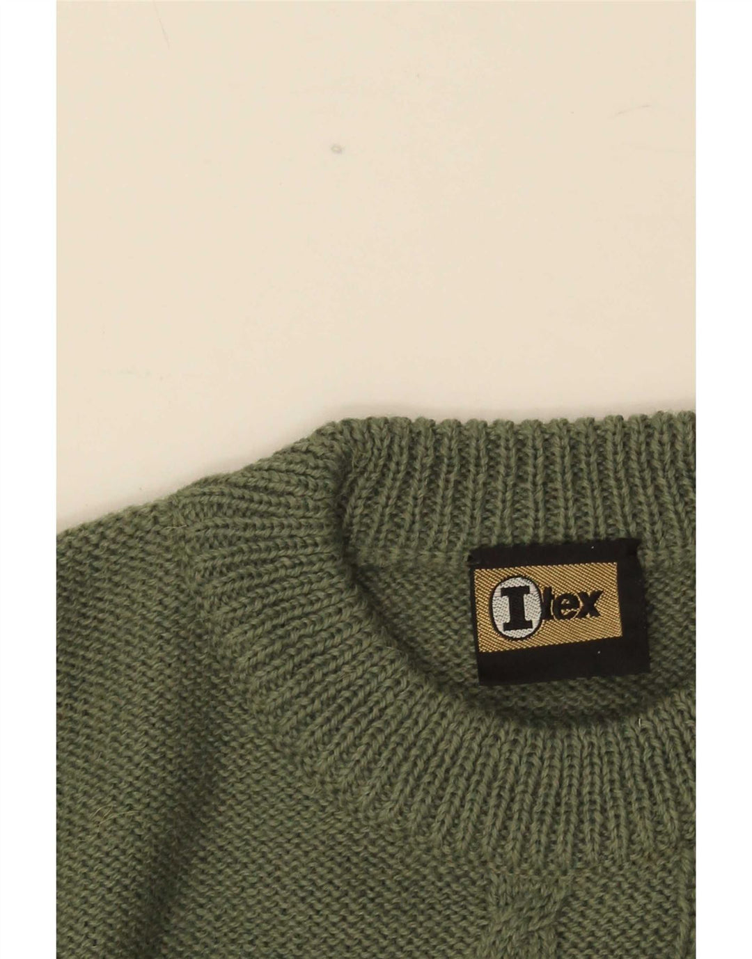 Vintage Herren Pullover mit Rundhalsausschnitt IT 50 Mittelgrün